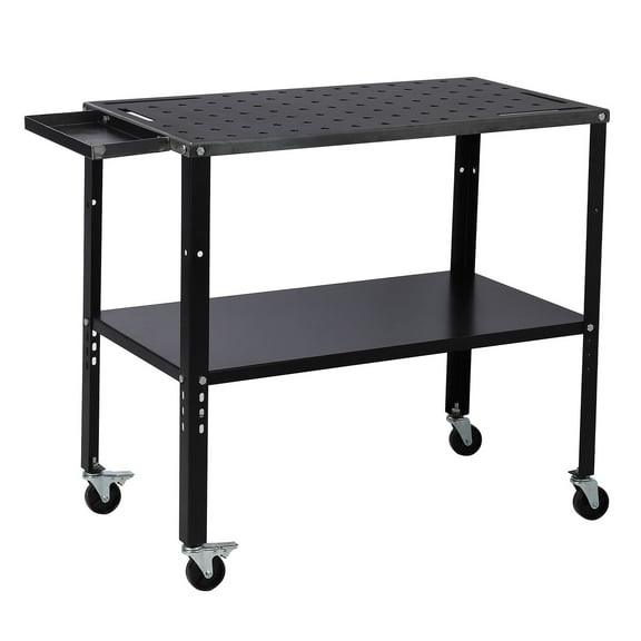 Heavy Duty Steel Welding Table 36"x24", 5/8" Fixture Holes & Adjustable Legs – 1500LB Workbench for Workshop