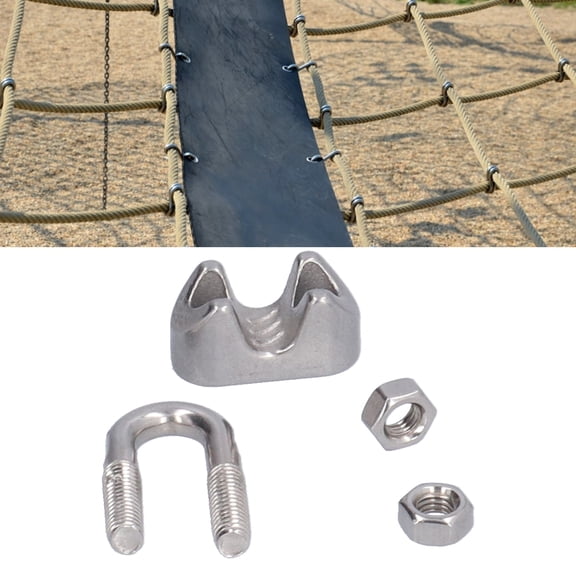 Heavy Duty Steel Wire Rope Clamps, 20 Pack, Quick Easy Cable Fixing for Load Securing Temporary Guardrails