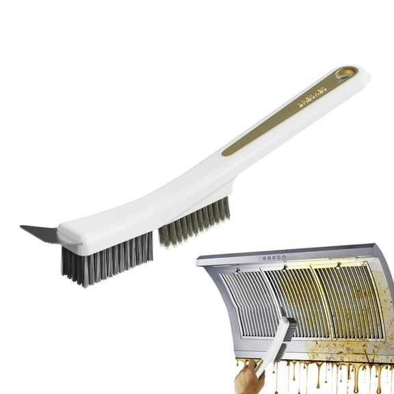 Heavy-Duty Steel Wire Scrub Brush for Kitchen Cleaning | Stove Top Scraper & Deep Clean Brush with Good Grips | Multi-Surface Household Cleaning Brush,White