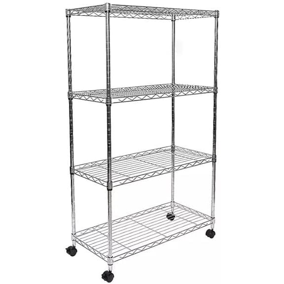 Heavy Duty Steel Wire Shelving Rack, Storage Unit for Garage, Warehouse, Office, Restaurant, Classroom, Kitchen