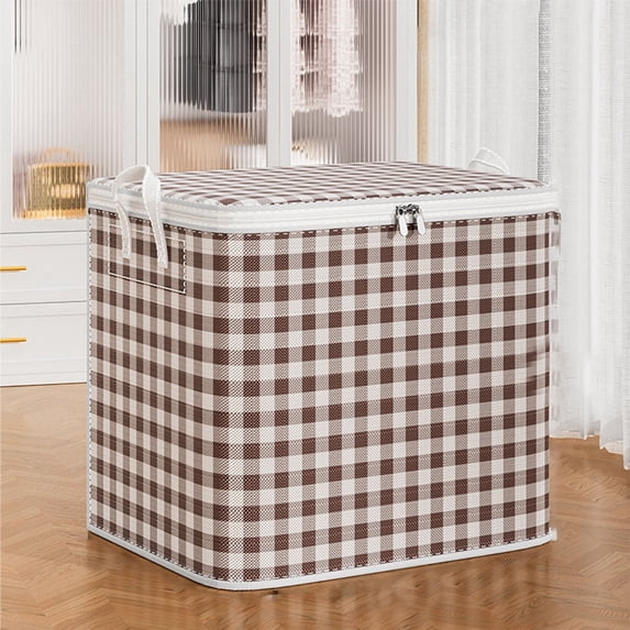 Heavy Duty & Stereoscopic, 27.6x19.7x19.7 Inch Clothes Storage Bag, Moving Organizer & Double Zipper Tote, Reinforced Handles for Campus Travel
