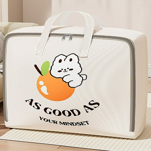 Heavy Duty Storage Bag with Reinforced Handles for Clothes, Quilts, Bedding, Large Capacity, Double Zipper, Waterproof, Foldable Storage Solution for Moving and Travel