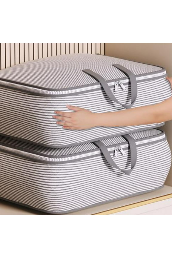 Heavy Duty Storage Bag With Reinforced Handles Extra Large Clothes Tote Organizer, Thickened Double Zipper Space Saving Travel Storage Bag for Moving Dorm, Size:19.68×9.84×15.74in