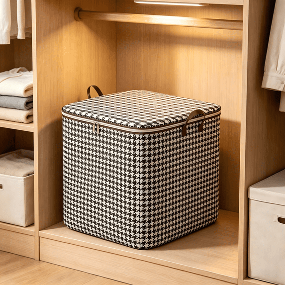 Fabric Storage Bags for Clothes, Clothes Storage Bins with Lids, Large Capacity Double Moving Bags with Zipper & Reinforced Handle, Organizers Storage Containers for Clothing, Blanket, Toys S/100L