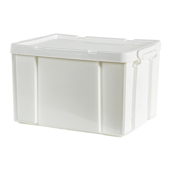 Heavy Duty Storage Bins, PP Storage Box, Durable Stackable Camping Storage Container for Moving House, Storage Room, Shoes, Shelf, Closet White