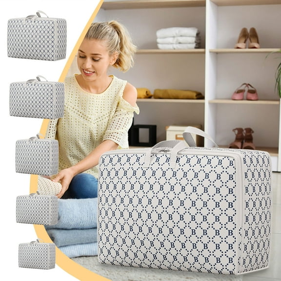 Heavy Duty Storage with Reinforced Handles Extra Large Storage Bags for Clothes Toys Christmas Decoration Organizer Tote Bag Thickened Double Zipper, by Ukhccc