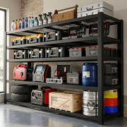 Heavy Duty Garage Shelving Unit, Metal Storage Shelves 3050 lbs, 5 Tier Adjustable Shelving Rack, Industrial Garage Storage Shelves for Basement, Warehouse, Pan