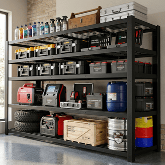 5-Tier Garage Shelves, Adjustable Metal Storage Shelf Rack Organizer ...
