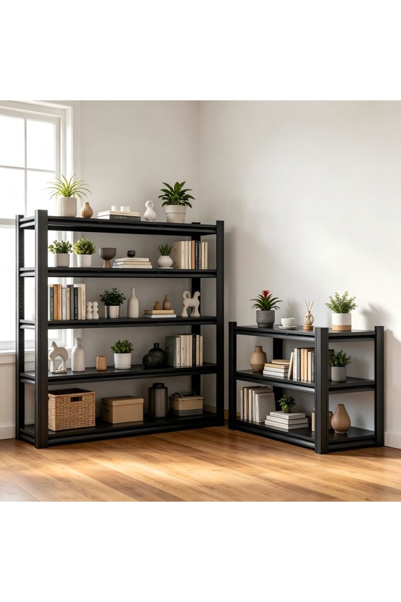 Heavy Duty Storage Shelves Unit, Adjustable Metal Garage Shelving, 3500 lbs Garage Storage Industrial Shelves, Storage Racks, Steel Shelf for Shop, Warehouse, Basement