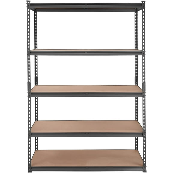 Heavy Duty Storage Shelving Unit, 5-Tier Adjustable Metal Organizer Rack, 2000 lbs Capacity, Black, 48" L x 24" W x 72" H Ideal for Garage, Kitchen, Pantry, Basement, and Laundry