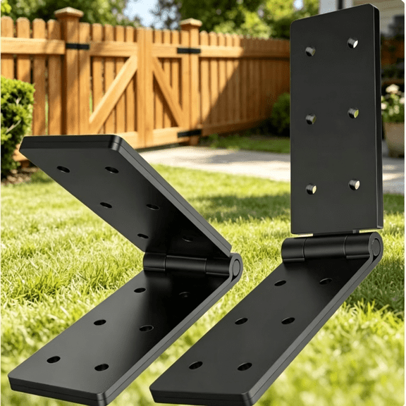 Heavy Duty Strap Gate Hinge, 7.79 Inch Black Thickened Butt Hinges, 2 Pack, 270 Degree Swing Metal Hinges for Wooden Fence Gate, Barn Door, Shed Door