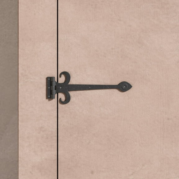 Heavy Duty Strap Hinge for Gates and Doors Decorative Large 15 1/2" Wrought Iron Fleur De Lis Design Renovators Supply