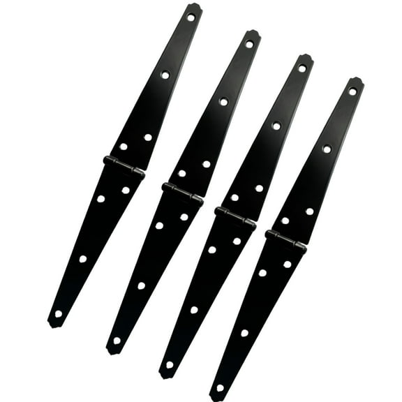 Heavy Duty Strap Hinges Black Shed Door Gate Hinges with Screws for Fence Gate Cabinet Door Easy to Install
