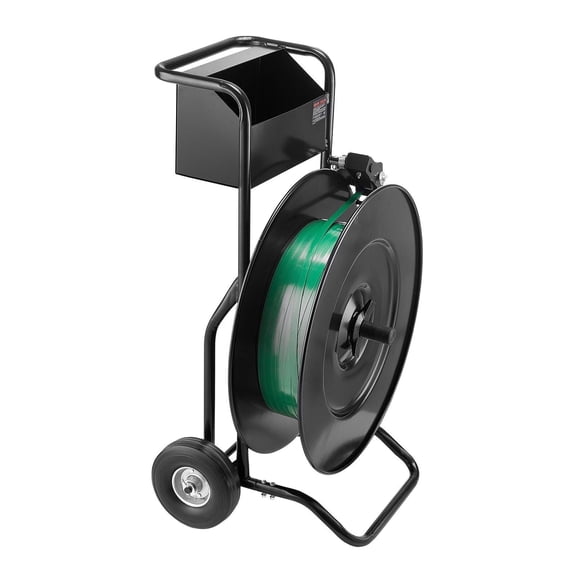 Heavy Duty Strapping Cart with Brake & Tool Tray, Fits 8"/16" Coil Cores
