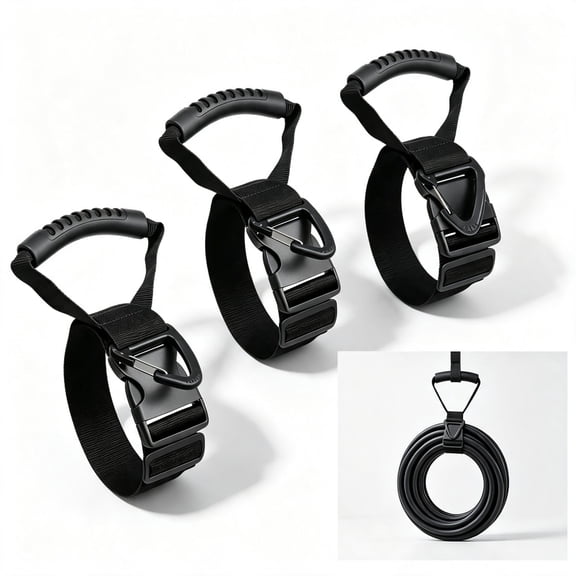 Heavy Duty Straps with Velcro Handle, Reusable Tension Tie Down Straps for Cables Cords, Cable Management Straps for Storage Moving, 3 Pack