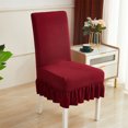 thumbnail image 1 of Heavy Duty Stretchy Chair Covers - Elastic Spandex Universal Slipcovers for Dining, Office & Event Chairs - Washable Polyester Fabric Protectors - Red, 1 of 7