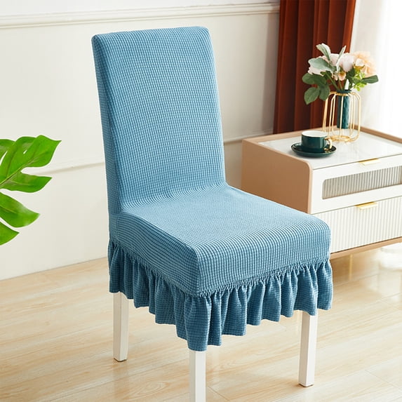 Heavy Duty Stretchy Chair Covers - Elastic Spandex Universal Slipcovers for Dining, Office & Event Chairs - Washable Polyester Fabric Protectors - Blue