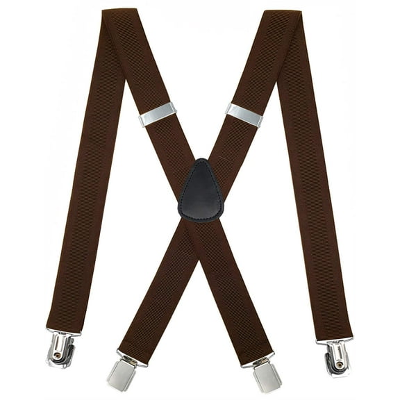 Heavy Duty Strong Clips Adjustable Elastic X Back Braces Big and Tall Men's Suspenders