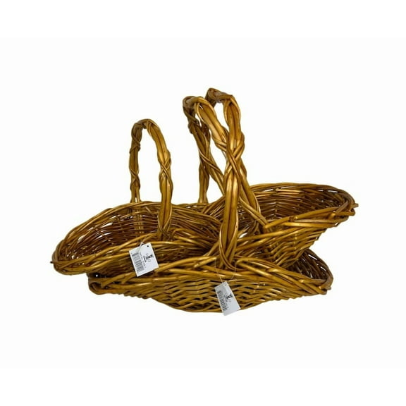 Heavy Duty Sturdy Handmade Willow basket 014S 3pcs per set Holiday Gift Kitchen Living room Decor Jumbo oval basket set CalCastle Craft