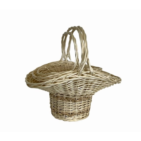 Heavy Duty Sturdy Handmade Willow basket 083S 3pcs per set Holiday Gift Kitchen Living room Decor Jumbo oval basket set CalCastle Craft