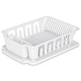 thumbnail image 1 of Heavy Duty Sturdy Hard Plastic 2 Pc Sink Set With Dish Rack Large With Drainer & Drainboard,Snap Lock Tabs,Cup Holders for Home Kitchen Counter Top Organize Store-White, 1 of 2