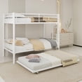 thumbnail image 1 of Heavy Duty Sturdy Metal Twin Over Twin Bunk Bed with Enhanced Upper-Level Guardrail, Non-Slip Ladder, Noise Reduced, 350 lbs Weight Capacity, Easy Assembly with All Tools, White, 1 of 11