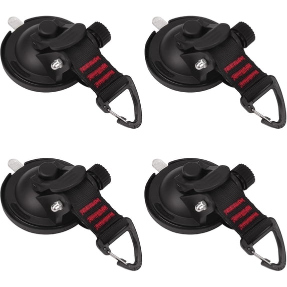 Heavy Duty Suction Cup Hooks, Car Camping Essentials Tie Down Anchor, Window Hooks, Glass Suction Cups, RV Van Car Awning, SUV Tent, Truck Camping, 4 Pcs