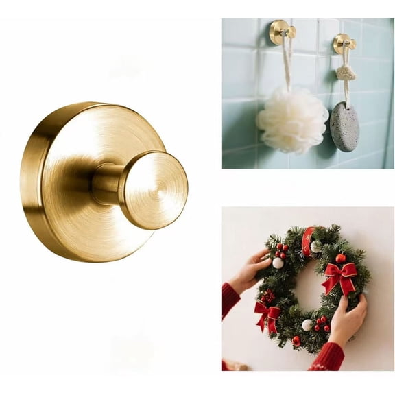 Heavy Duty Suction Cup Hooks, No Drill Hanger for Glass Doors & Windows, Metal Wreath & Towel Hook for Bathroom Mirror, Shower & Kitchen