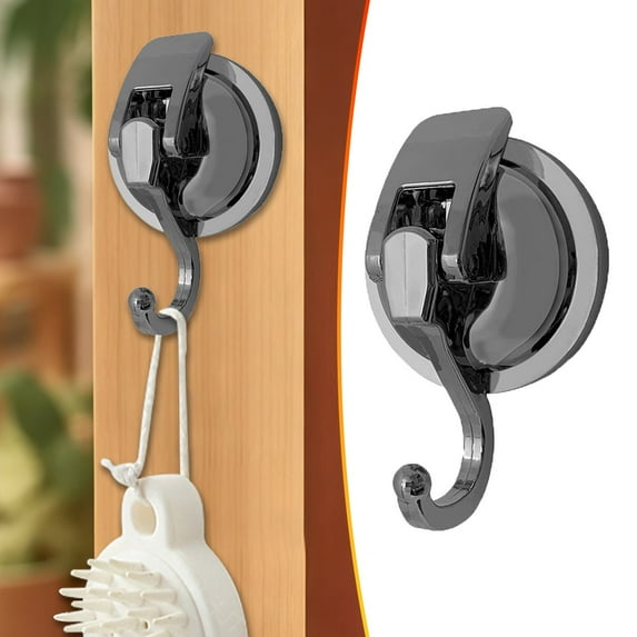 Heavy Duty Suction Cup Hooks for Shower, Bathroom Robe, Sturdy Vacuum Glass Hooks, Reusable, No Hole Punched, for Garland Decoration, 1 Pcs, 3.32x2.36x1.38"
