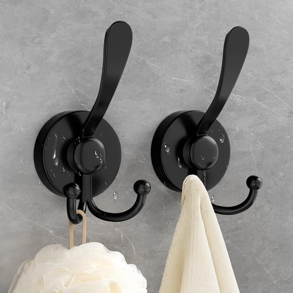 Heavy Duty Suction Cup Hooks, Strong Vacuum Shower Hooks for Bathroom, No-Drill Wall Hooks for Towels, Robes & Accessories