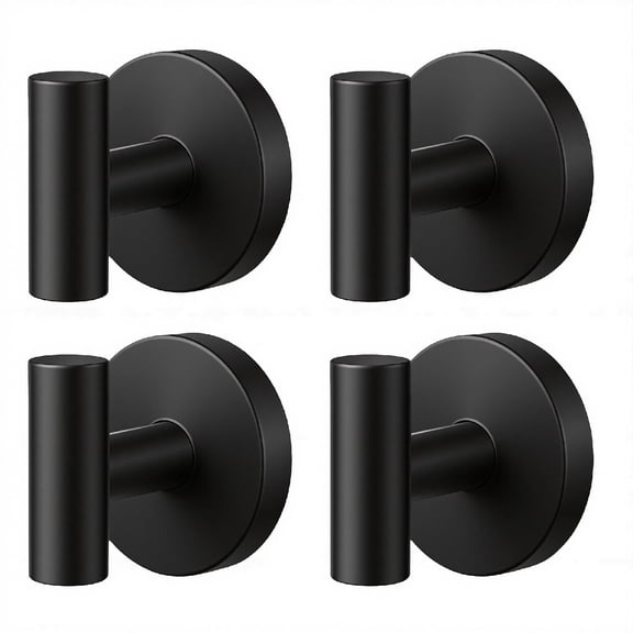 Heavy Duty Suction Cup Hooks for Glass Window,Tile,Mirror,Removable Shower Hooks for Inside Shower,Metal Towel Hooks for Bathroom,4 Pack(Black)