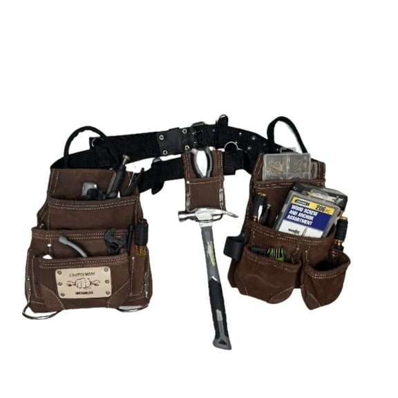 Heavy Duty Suede Tool Rig Belt With CARRY HANDLE | Framer | Roofer | HVAC l Plumbers l Handyman l Tradesman