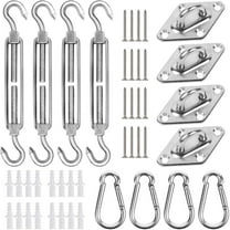Heavy Duty Sun Shade Sail Hardware Kit, 304 Stainless Steel Set for Triangle, Square, and Rectangle Garden Awnings D