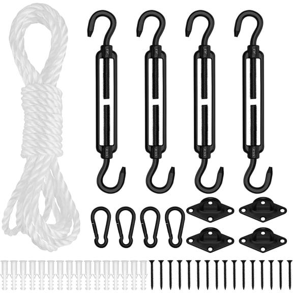 Heavy Duty Sun Shade Sail Hardware Kit, Windspeed 304 Stainless Steel Sun Shade Sail Hardware Kit for Patio, Garden Outdoors Sun Protection Rainshield
