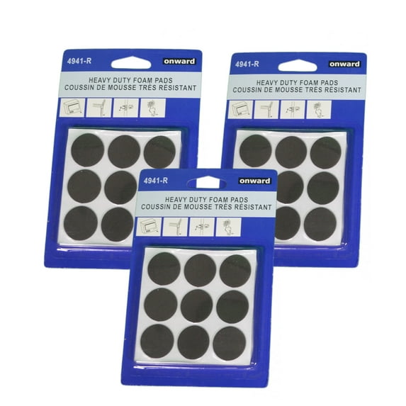 Heavy Duty Surface Protectors Black Foam Self Stick 1" Pads Onward Lot of 54