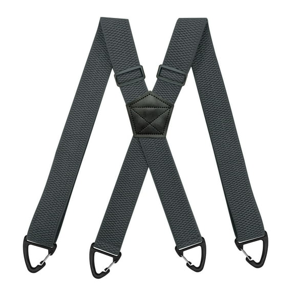 Heavy Duty Suspenders for Men Work Biker Outdoor 3.8cm Wide X-Back with 4 Snap Hook Adjustable Elastic Trouser Braces Strap Belt