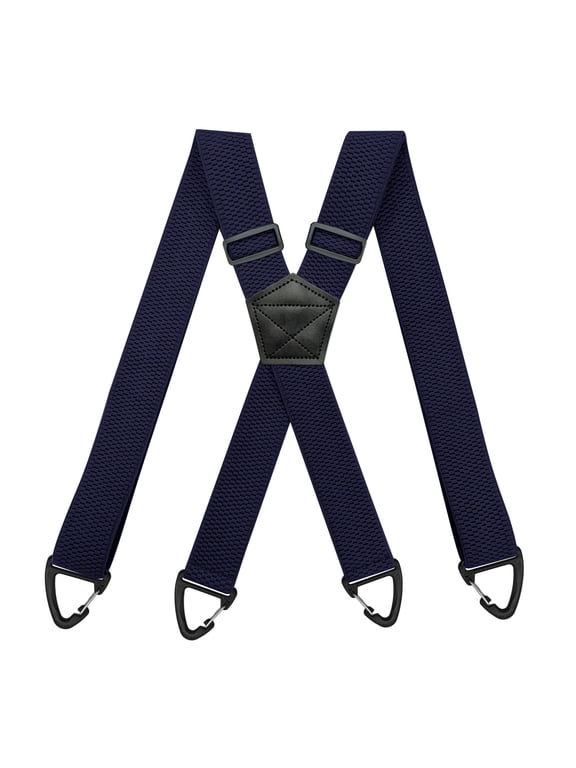 Heavy Duty Suspenders for Men Work Biker Outdoor 3.8cm Wide X-Back with 4 Snap Hook Adjustable Elastic Trouser Braces Strap Belt