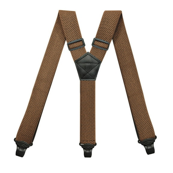 Heavy Duty Suspenders for Men Work Outdoor 3.8cm/1.5inch Y-back 3 Plastic Clips Adjustable Elastic Trouser Braces Strap Belt