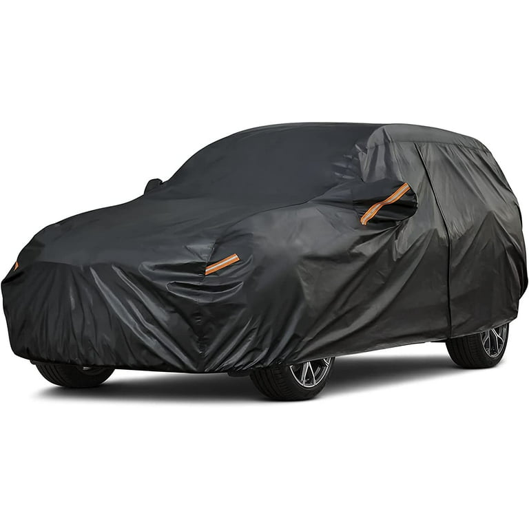Heavy Duty Suv Car Cover Waterproof All Weather for Automobiles, Size A5  Fit 182 to 190 inch, Black 