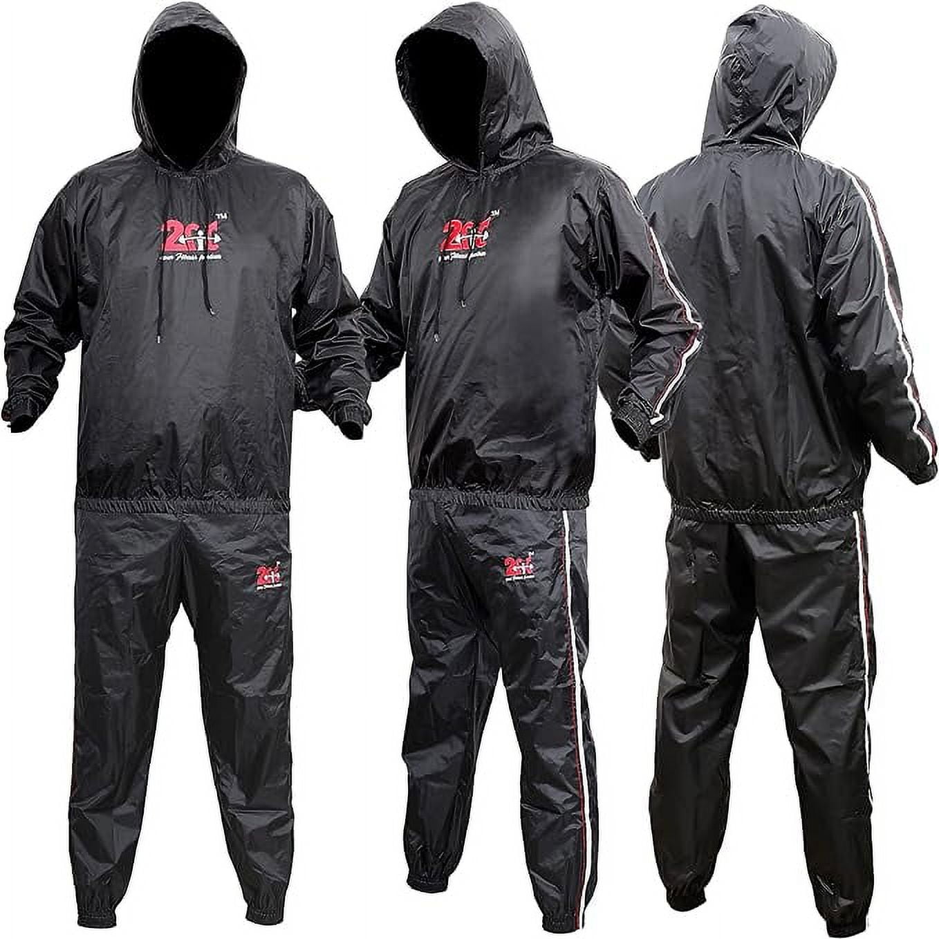 MRX Heavy Duty Sweat Suit with Hoodie for Adults Gym Fitness Weight Loss Slimming Black Green XXL Walmart