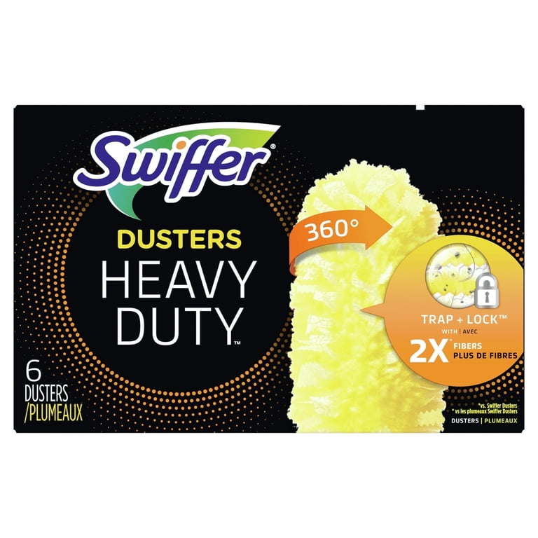 Swiffer Heavy Duty 360° Duster Refills, 6 Count, Disposable, Traps