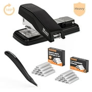 Marsrock Black Desktop Swing-Arm Swivel Stapler,50 Sheet Capacity,2000 Staples and Staple Remover,Rotatable Heavy Duty Staplers for Office, Home