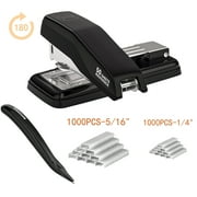 Marsrock Black Desktop Swing-Arm Swivel Stapler,50 Sheet Capacity,2000 Staples and Staple Remover,Rotatable Heavy Duty Staplers for Office, Home