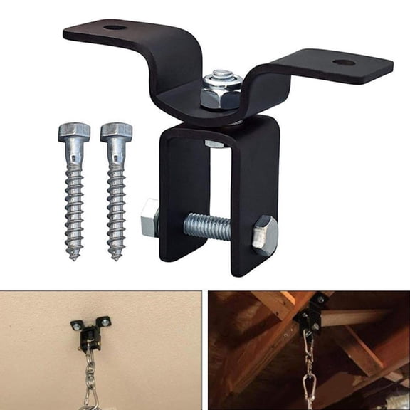 Heavy Duty Swing Hanger, 360 Rotation Ceiling Swing Mount Bracket, Rustproof Steel Swing Hook with Dual Mounting Holes, Indoor Outdoor Wood Beam Installation, Fit Swing, Hammock, Punching Bag