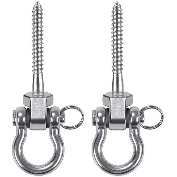Heavy Duty Swing Hangers - Set of 2 Stainless Steel Screw Brackets for Indoor & Outdoor Hanging Chairs, Swings, Hammocks, Punching Bag -