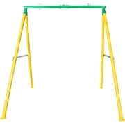 Heavy Duty Swing Set Frame and Assembly Hardware, Outdoor Playground Equipment for Kids, Safe & Durable Metal Swing Stand - Green and Yellow
