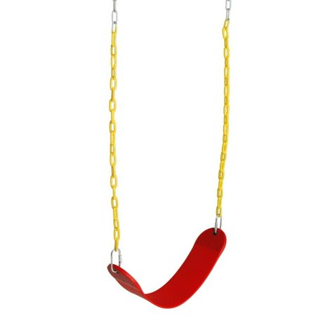 Heavy Duty Swings Seats Playground Swing Set Accessories Replacement with 60" Plastic Coated Chain for Kids Adults Red