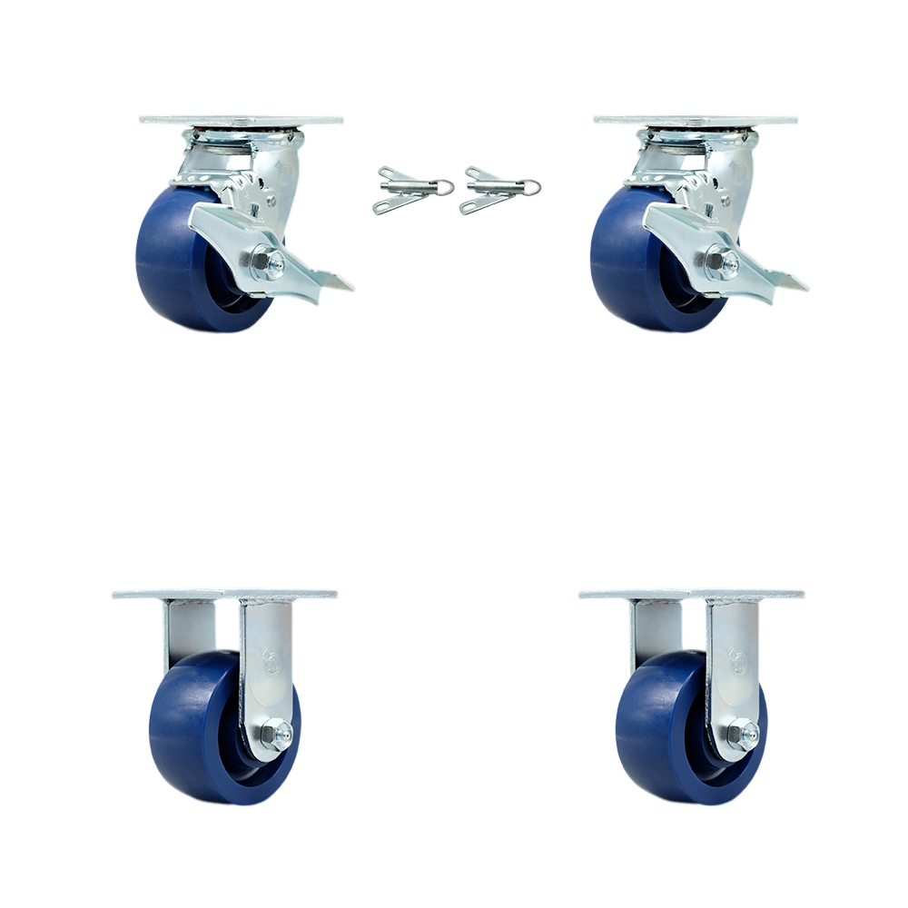 Casoter Heavy Duty Swivel Caster - 2.5" Nylon Wheel, 1100 Lbs Capacity, Top Plate Mount, Low Gravity Design