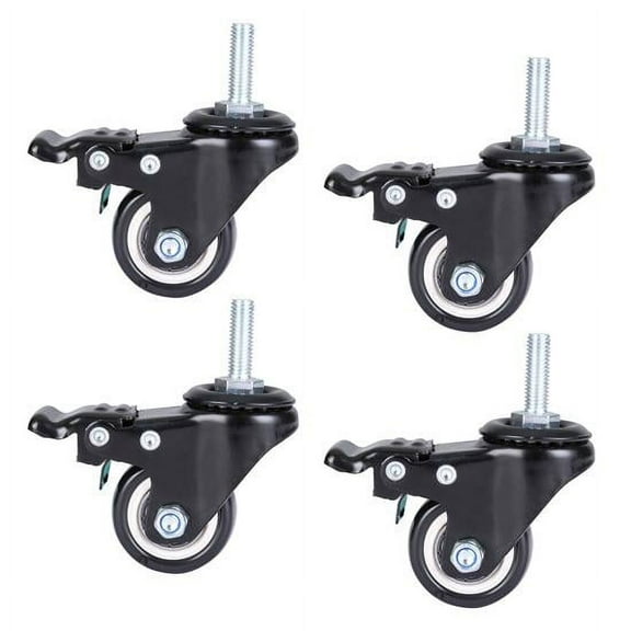 Heavy Duty Swivel Caster with M8x25 Threaded Stem and Brake, Rotates 360 Degrees, with Models PKST38.5, PKST2TZ and 9.72 x 4.25 x 1.89 inches