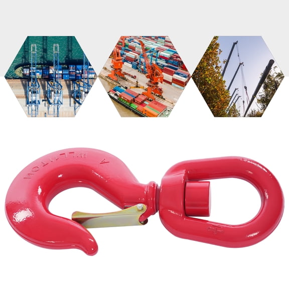 Heavy Duty Swivel Lifting Hook, Lifting Hook with Safety Latch, Locking Swivel Hook